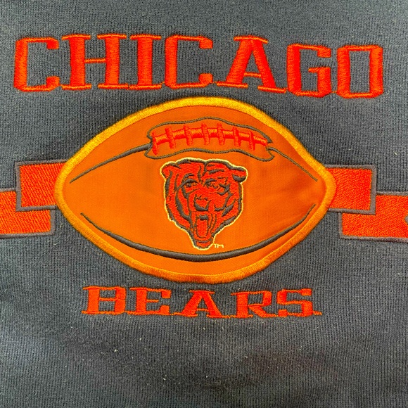 Vintage 80s Chicago Bears Football Blue Sweatshirt X Large CRABLE SPORTSWEAR USA - Picture 2 of 7